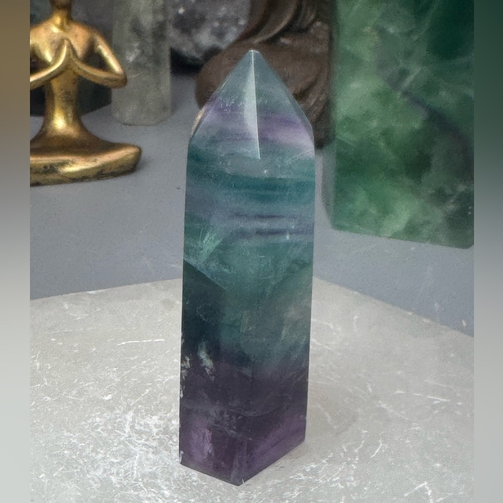 Candy-Colored Fluorite Mini Towers 💚💙💜 | Green Blue Purple Fluorite Crystal FLK